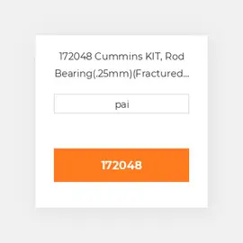 172048 Cummins KIT, Rod Bearing(.25mm)(Fractured Rod) Ремкомплект