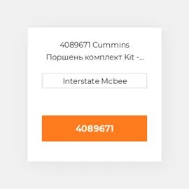 4089671 CUMMINS Поршень комплект PISTON CLIPS & RINGS 1.00MM