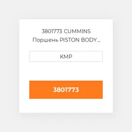 3801773 CUMMINS Поршень PISTON BODY C/W CLIPS (3051556)