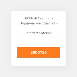 3800756 CUMMINS Поршень комплект PISTON CLIPS & RINGS