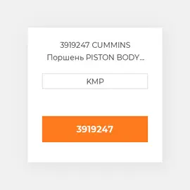 3919247 CUMMINS Поршень PISTON BODY C/W CLIPS