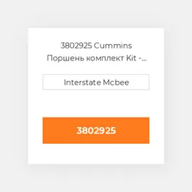 3802925 CUMMINS Поршень комплект PISTON CLIPS & RINGS 0.50MM