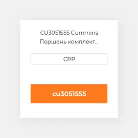 CU3051555 Cummins Поршень комплект Piston With Pin & Clips