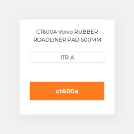 CT600A Volvo RUBBER ROADLINER PAD 600MM Подушка