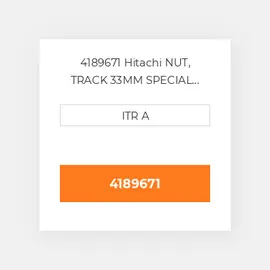4189671 Hitachi NUT, TRACK 33MM SPECIAL HALF ROUND Гайка