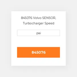 845076 Volvo SENSOR, Turbocharger Speed Датчик