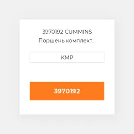 3970192 CUMMINS Поршень комплект PISTON CLIPS & RINGS STD
