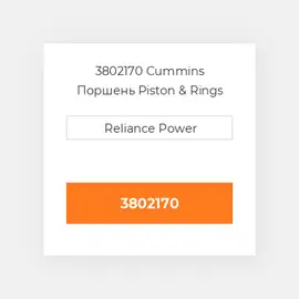 3802170 CUMMINS Поршень комплект PISTON CLIPS & RINGS