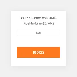 180122 Cummins PUMP, Fuel(In-Line)(12 vdc) Помпа