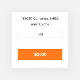 162030 Cummins SHIM, Liner(.032in) Регулювальна шайба