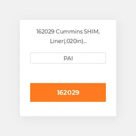 162029 Cummins SHIM, Liner(.020in) Регулювальна шайба
