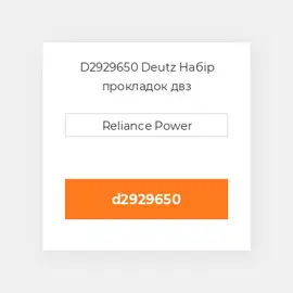 D2929650 Deutz Набір прокладок двз